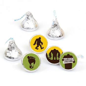 Big Dot of Happiness Sasquatch Crossing - Bigfoot Party or Birthday Party Round Candy Sticker Favors - Labels Fits Chocolate Candy (1 sheet of 108)