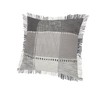 HomeRoots Set of Two 20" Gray And Off White Plaid Cotton Blend Throw Pillows with Fringe - 4 of 4