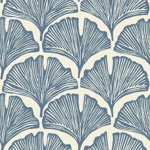 Tempaper & Co. 15 sq ft Feather Palm Peel and Stick Wallpaper by Novogratz Blue - 1 of 4