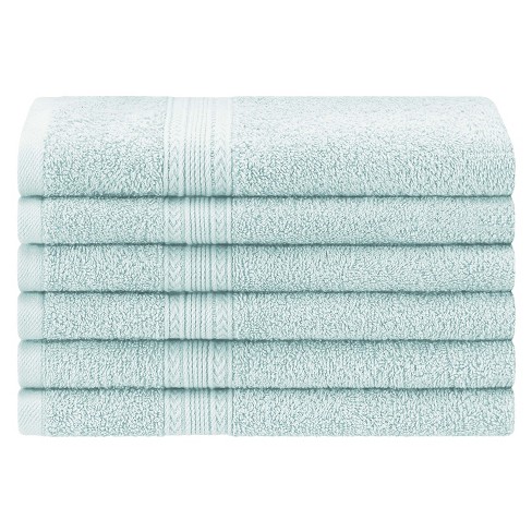 8pc Cotton Bath Towel Set Aqua : Target