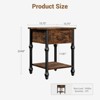 Round/Square End Table with Storage Shelves, 3-Tier Farmhouse Side Table with Metal Legs, Rustic Accent Table for Living Room or Bedroom - 2 of 4