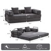 Convertible Floor Sofa Bed with Pillow and Armrest, Corduroy Floor Couch for Living Room or Bedroom, Compression Futon Sofa for Small Spaces-Koiai - 3 of 4