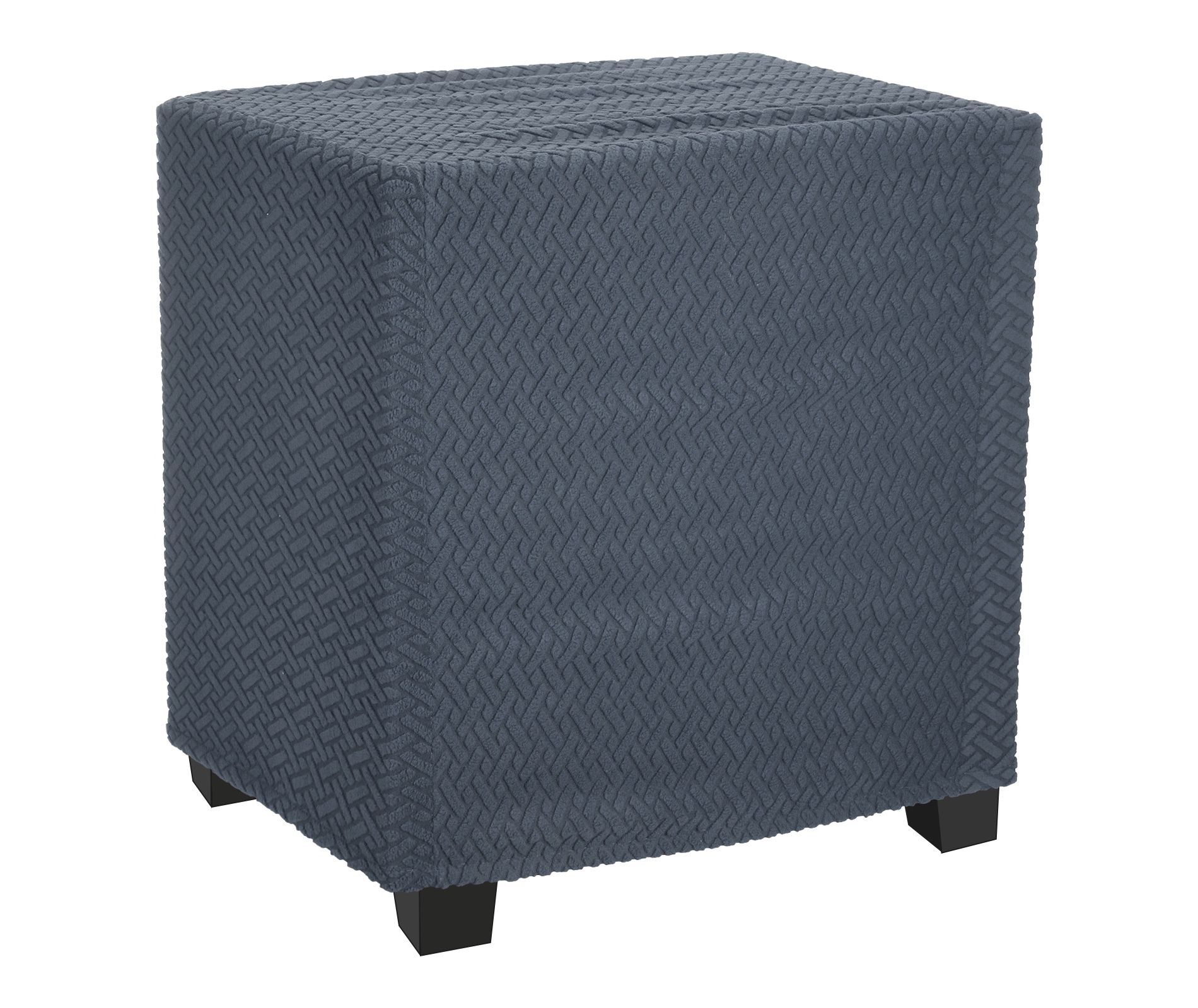 Unique Bargains Living Room T-Shape Knitted Jacquard Stretch Square Silpcover Dark Grey