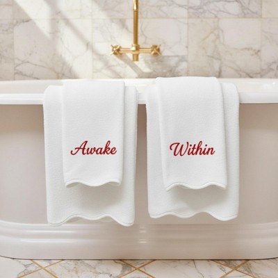 Lotus Linen Luxury Scallop Piping Bath Towel Sets (6-Piece)