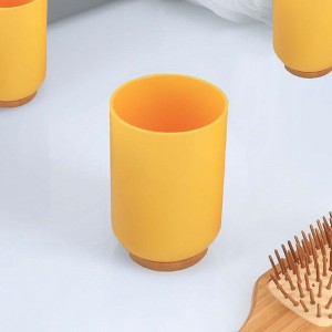 Evideco French Home Goods Elegant Bamboo-Based Bathroom Tumbler – Modern Vanity Cup, Ideal for Toothbrush Holder or Countertop Organizer - 1 of 4