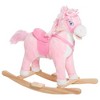Whisen Kids Pony Plush Rocking Horse with Long Hair Design, Riding Rocker Toy Gift for 3+ Years Old - Pink - 3 of 4