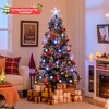 Costway 5/6/7 FT Flocked Christmas Tree Artificial Xmas Tree with 170/220/270 Branch Tips &Pine Needles - 4 of 4