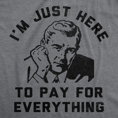Мужские футболки Crazy Dog T-Shirts, Inc. Mens Funny T Shirts Im Just Here to Pay for Everything Sarcastic Fathers Day Graphic Novelty Tee for Men - Crazy Dog Men's T Shirt Gift for Dad XL — фото 2