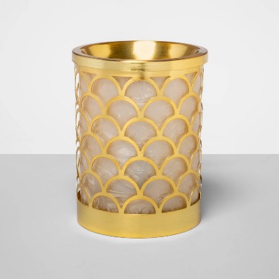 6" x 4.5" Scallop Capiz and Glass Electric Scent Warmer Gold - Opalhouse™