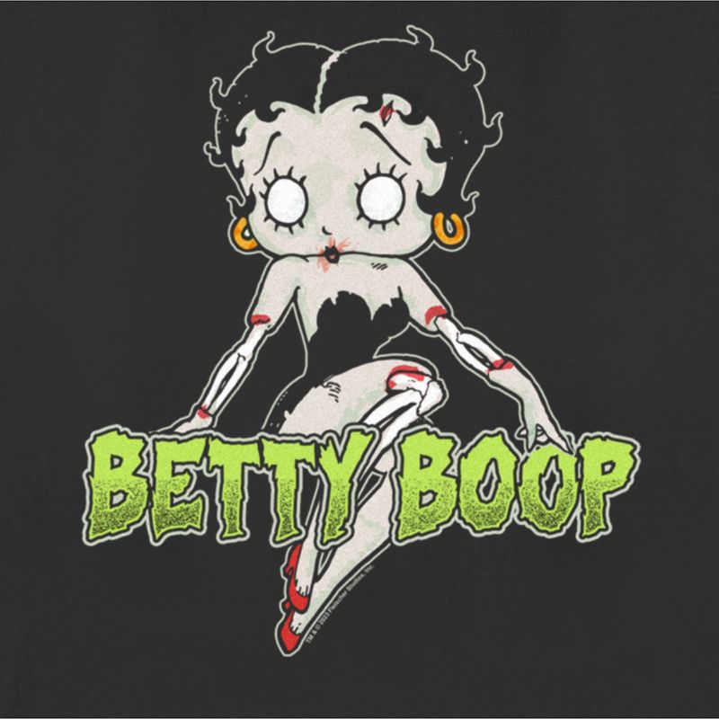 Women's Betty Boop Halloween Zombie Logo T-Shirt, 2 of 5
