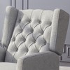 Wingback Pushback Recliner Chair with Tufted Back, Rivet Trim, and Birch Wood Legs - 3 of 4