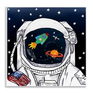 Stupell Industries 12"x12" Kids' Astronaut Space Suit Galaxy Wall Art Unframed - 1 of 4