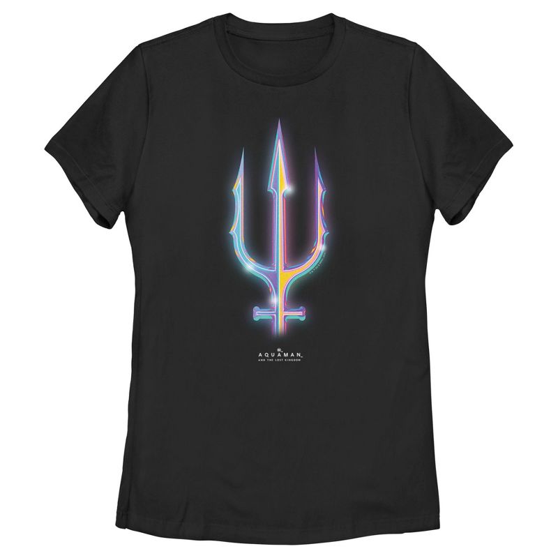Women's Aquaman and the Lost Kingdom Shiny Trident T-Shirt, 1 of 5