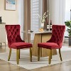 QingMoon Velvet Dining Chairs Set of 2, with Lion Head Pulls Ring and Golden Solid Wood Legs, Legs Nailhead, for Living Room,Apartment - 2 of 4