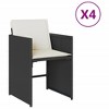 vidaXL Patio Chairs with Cushions 4 pcs Black Poly Rattan - 2 of 4