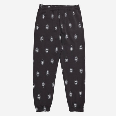 Men's Ghost Face Jogger Pajama Pants - Black