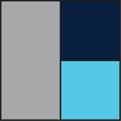 Gray and Blue Wooden Kids Table and Chair Set, 5-Piece