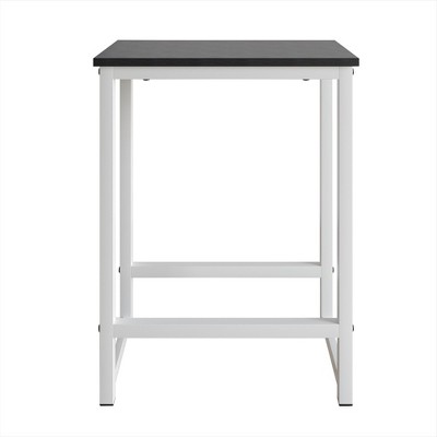 Compact White and Black Metal 5-Piece Dining Set