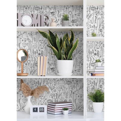 Black and White Disney Alice in Wonderland Peel and Stick Wallpaper