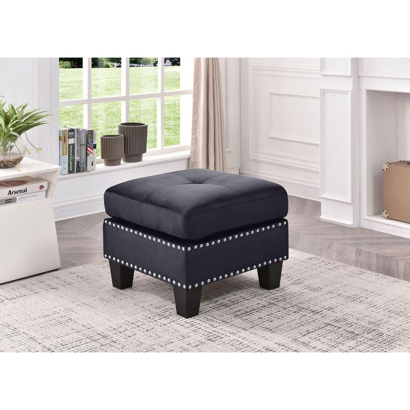 Passion Furniture Nailer Upholstered Ottoman, 5 of 6
