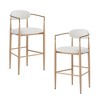QingMoon Modern Barstools Set of 2, Fabric Upholstered Bar Stools, Counter Height Chairs with Backs and Iron Legs for Kitchen Island - 4 of 4