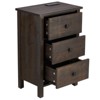 Karl Home 11.81in. W Brown Solid Wood Nightstand with 3 Drawers - 2 of 4