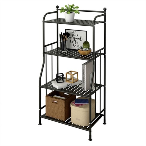 Dropship YSSOA 4 Tier Corner Display Rack Multipurpose Metal Shelving Unit,  Bookcase Storage Rack Plant Stand For Living Room, Home Office, Kitchen,  Small Space, 1-Pack, Black to Sell Online at a Lower