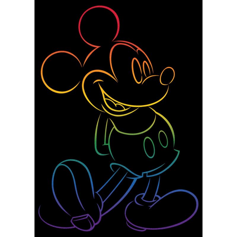 Adult Mickey & Friends Rainbow Mickey Mouse Outline Pride T-Shirt, 2 of 5