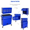 Large Rolling Tool Cabinet, 2-in-1 Detachable Metal Tool Chest with 8 Drawers, Wheels, Handle & Hooks, Lockable Tool Box Trolley for Garage Workshop - 4 of 4