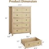 47.2" Freestanding Rattan Cabinet Dresser with Anti-Tip Design and Storage Drawers, Wooden Closet Dressers Chest for Bedroom, Living Room - 2 of 4