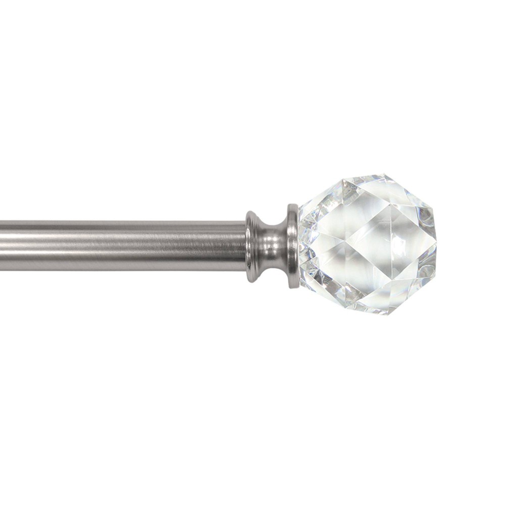 Photos - Curtains & Drapes 66"-120" Decorative Drapery Curtain Rod with Faceted Crystal Finials Brush