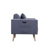Easton 32.5" Dark Gray Linen Fabric Chair with USB Charging Ports Pockets & Pillows - 4 of 4
