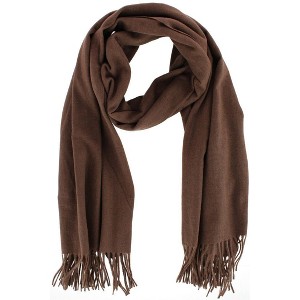 CTM Women's Heavyweight Solid Color Pashmina Scarf Shawl - 1 of 2