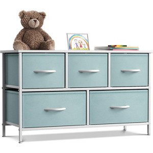 Sorbus 5 Drawers Dresser- Storage Unit with Steel Frame, Wood Top, Fabric Bins - for Bedroom, Closet, Office and more - 1 of 4