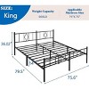 Large Double 14-Inch Metal Bed Frame with Iron Headboard, Underbed Storage, No Box Spring, Black - 3 of 3