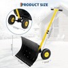 19.7H Snow Shovel with Wheels, Heavy Duty Snow Pusher for Driveway, Ergonomic Snow Pusher Shovel with Adjustable Angle, Height Handle for Pavement - 2 of 4