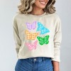 Simply Sage Market Women's Graphic Sweatshirt Checkered Butterflies  - L - Dust - 2 of 2