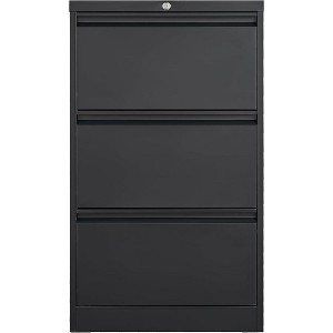 3 Drawers Lateral File Cabinet , Metal Filing Cabinet with Card Holder, Steel Drawer File Cabinets Under Desk for Home Office Legal/Letter/f4/a4 Size - 1 of 4