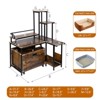 Cat Litter Box Enclosure Furniture with Flower Stand, Corner Wooden Cat Washroom, Pullable Carring Tray - 3 of 4