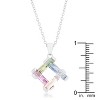 Slickblue Fashion Multicolor Drop Necklace for Women – Rhodium Plated, 10CT Cubic Zirconia, Adjustable 18” Chain - 4 of 4