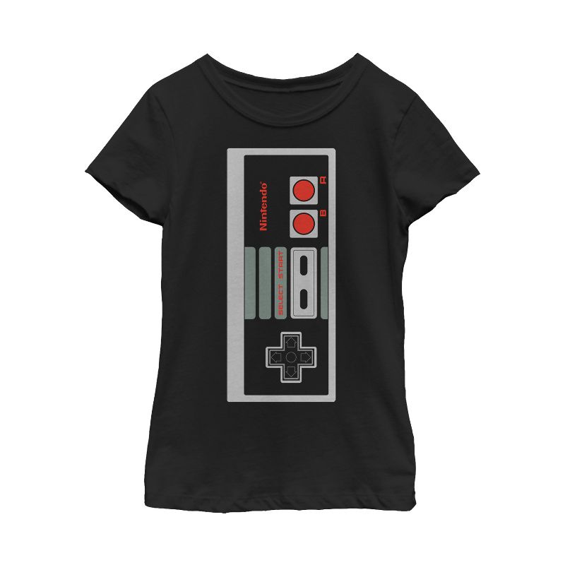 Girl's Nintendo Big NES Controller T-Shirt, 1 of 4