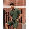 COOFANDY Men's Waffle Knit Polo Shirt and Shorts Set 2 Pieces Outfits Summer Suit Casual Tracksuit with Pockets - 4 of 4