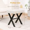 Aoibox Ottoman Foot Stool, Square Linen X-Leg Foot Rest Ottoman Makeup Stool, Small Stool Chair for Vanity, Modern Padded Seat for Makeup Room, etc. - 2 of 4