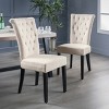 GDFStudio Villere Contemporary Tufted Roll Top Dining Chairs with Tapered Leg (Set of 2) - 2 of 4
