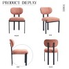 APRILSOUL Modern Dining Room Chairs Set of 2, Mid-Century Upholstered Boucle Kitchen Dining Chairs with Black Metal Legs - 4 of 4