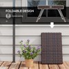 Dracelo Folding Rattan Side Table, Outdoor End Table, Hand Woven PE Rattan Coffee Table - 3 of 4