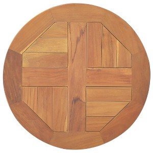 vidaXL Table Top Solid Teak Wood Round 1" 15.7" - 1 of 4