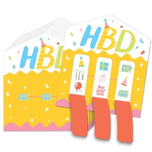 Big Dot of Happiness Party Time - Happy Birthday Party Game Pickle Cards - Pull Tabs 3-in-a-Row - Set of 12 - 1 of 4
