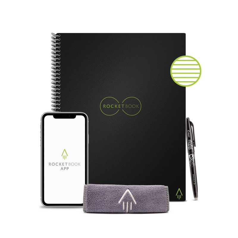 Core Smart Spiral Reusable Notebook Lined 32 Pages 8.5"x11" Letter Size Eco-Friendly Notebook - Rocketbook, 1 of 11