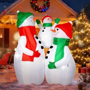 Paaaawaters 6FT Christmas Inflatable Outdoor Decoration, Snowman with Penguin - 1 of 4